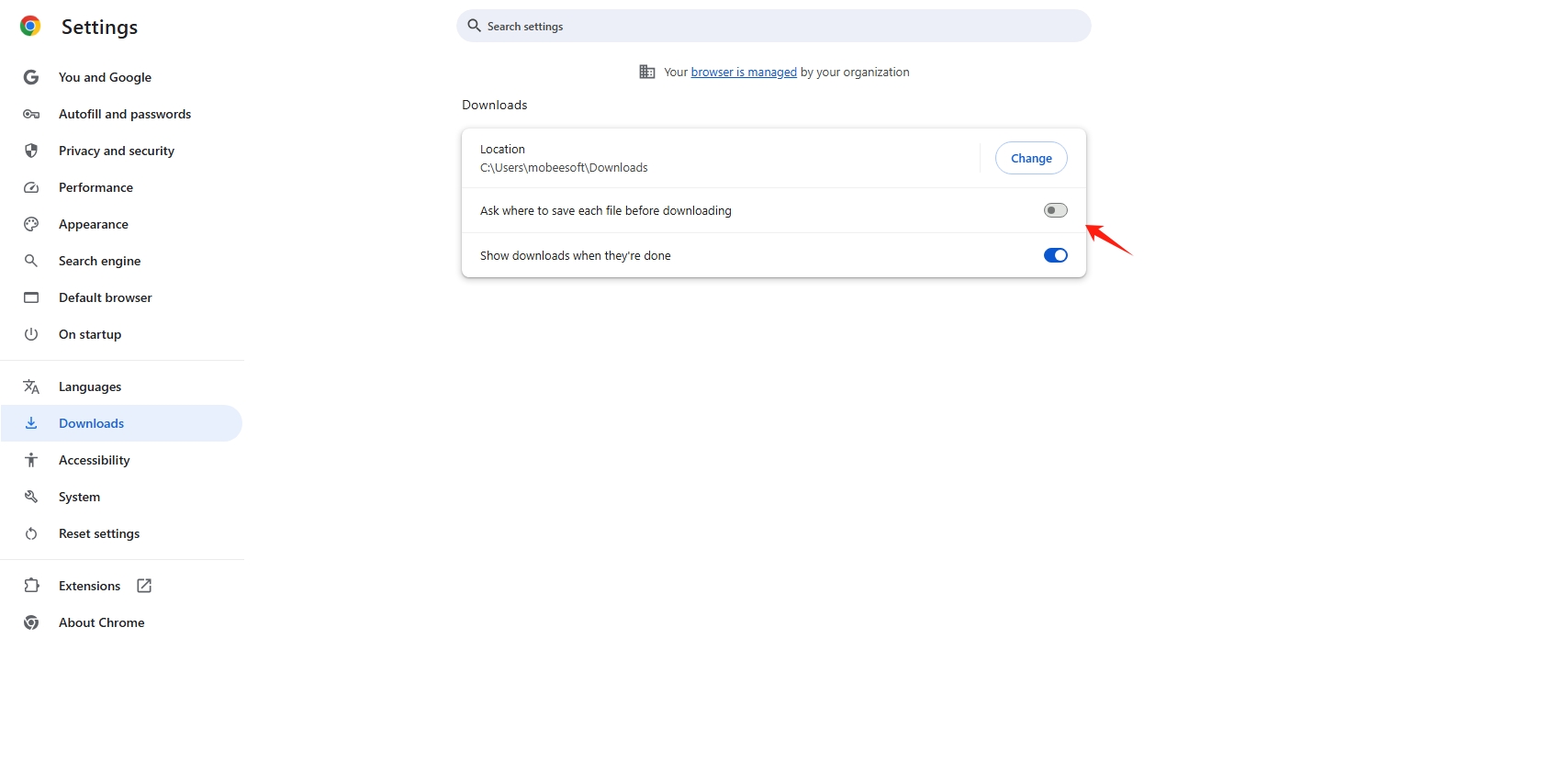 ask where to save each file before downloading