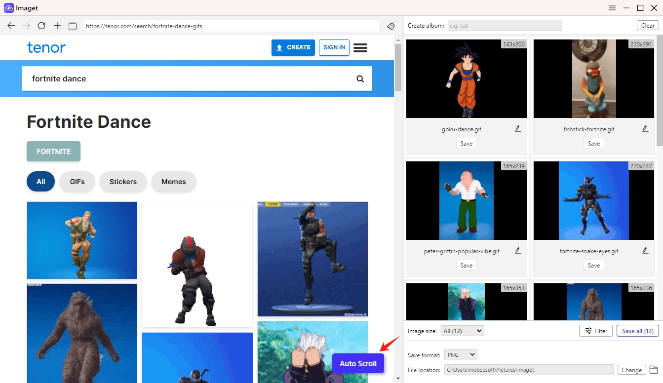自动滚动 fortnite gif 页面