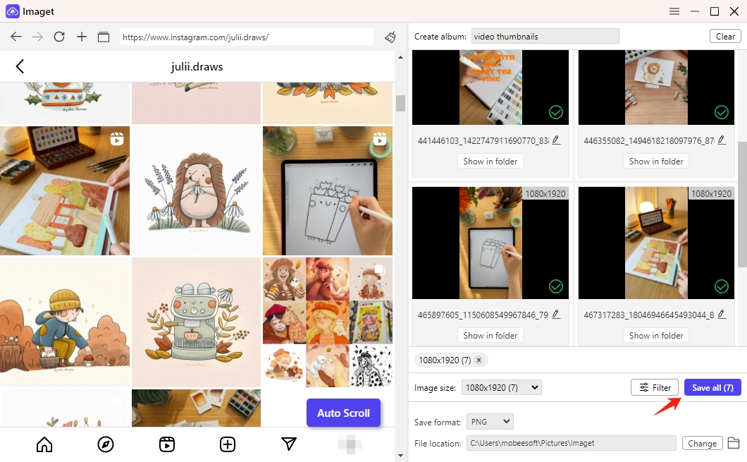 batch download instagram thumbnails