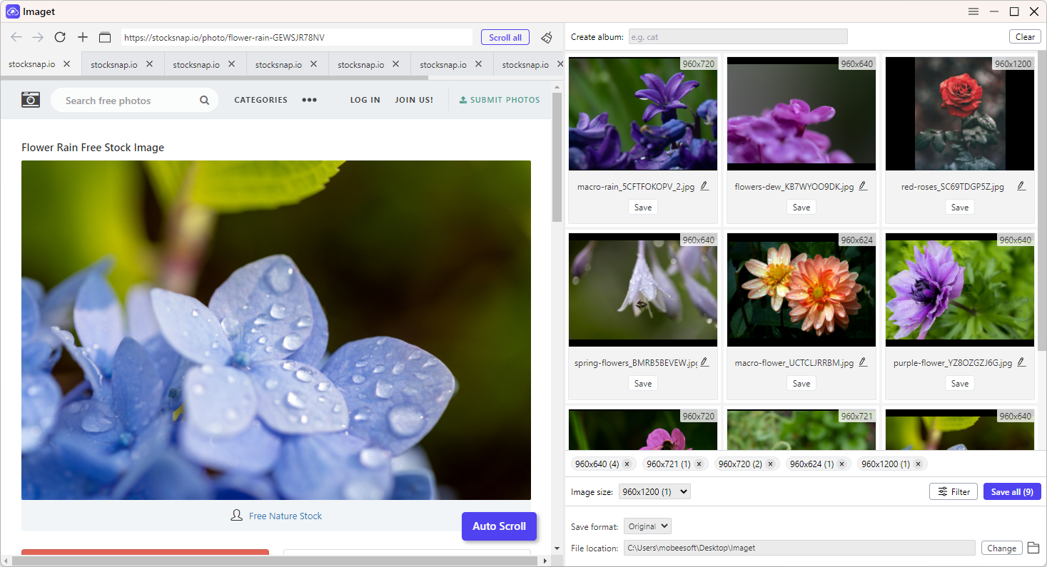 bulk download stocksnap images with imaget