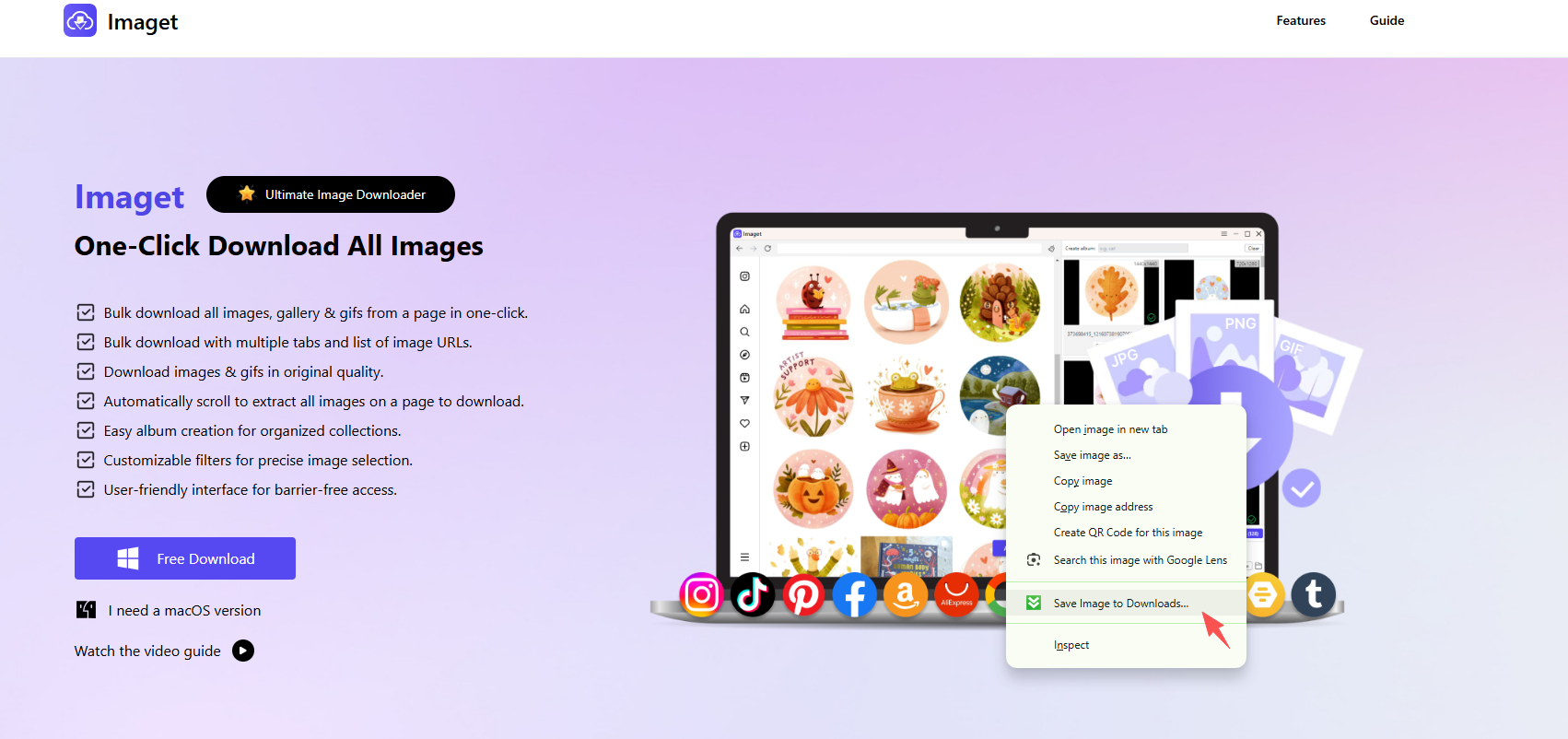 bulk image downloader right click to download image