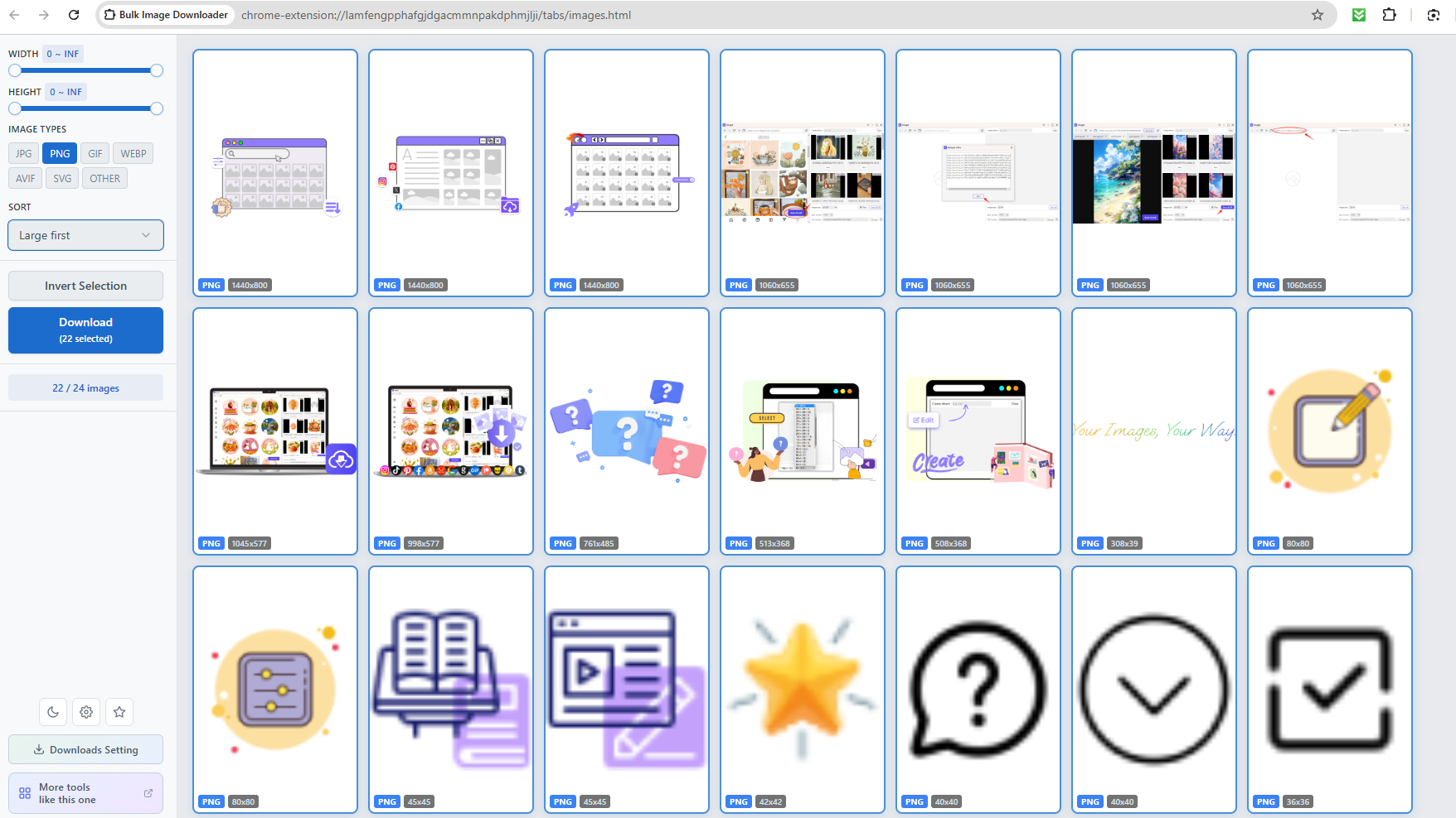bulk image downloader select images and download