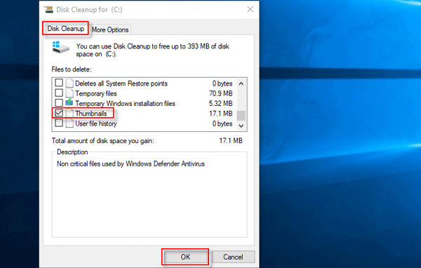 clear the windows thumbnail cache
