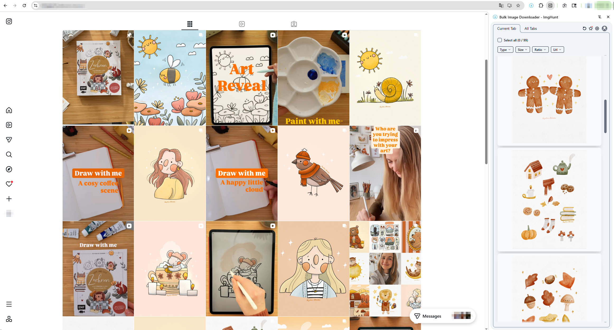 点击 imghunt 扩展程序以检测图像
