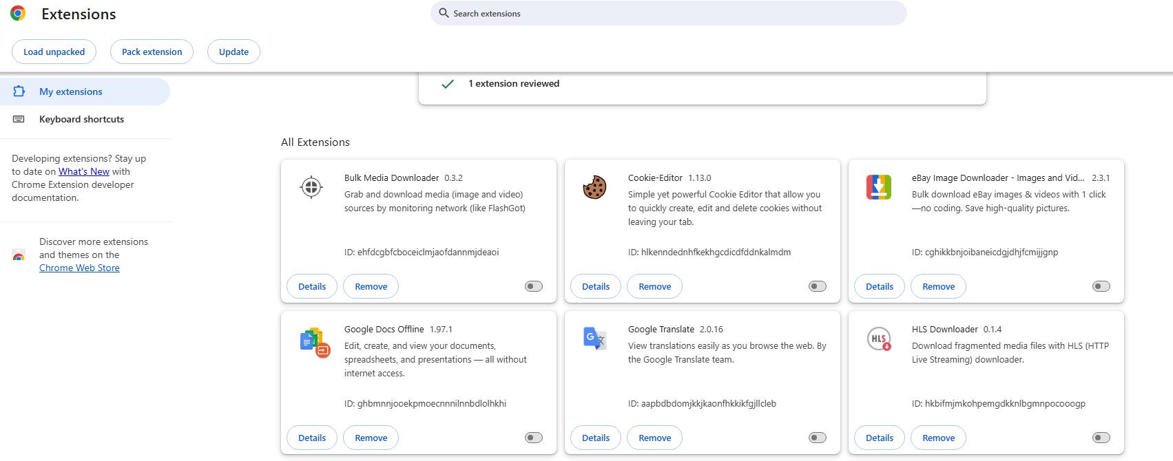 disable chrome extensions