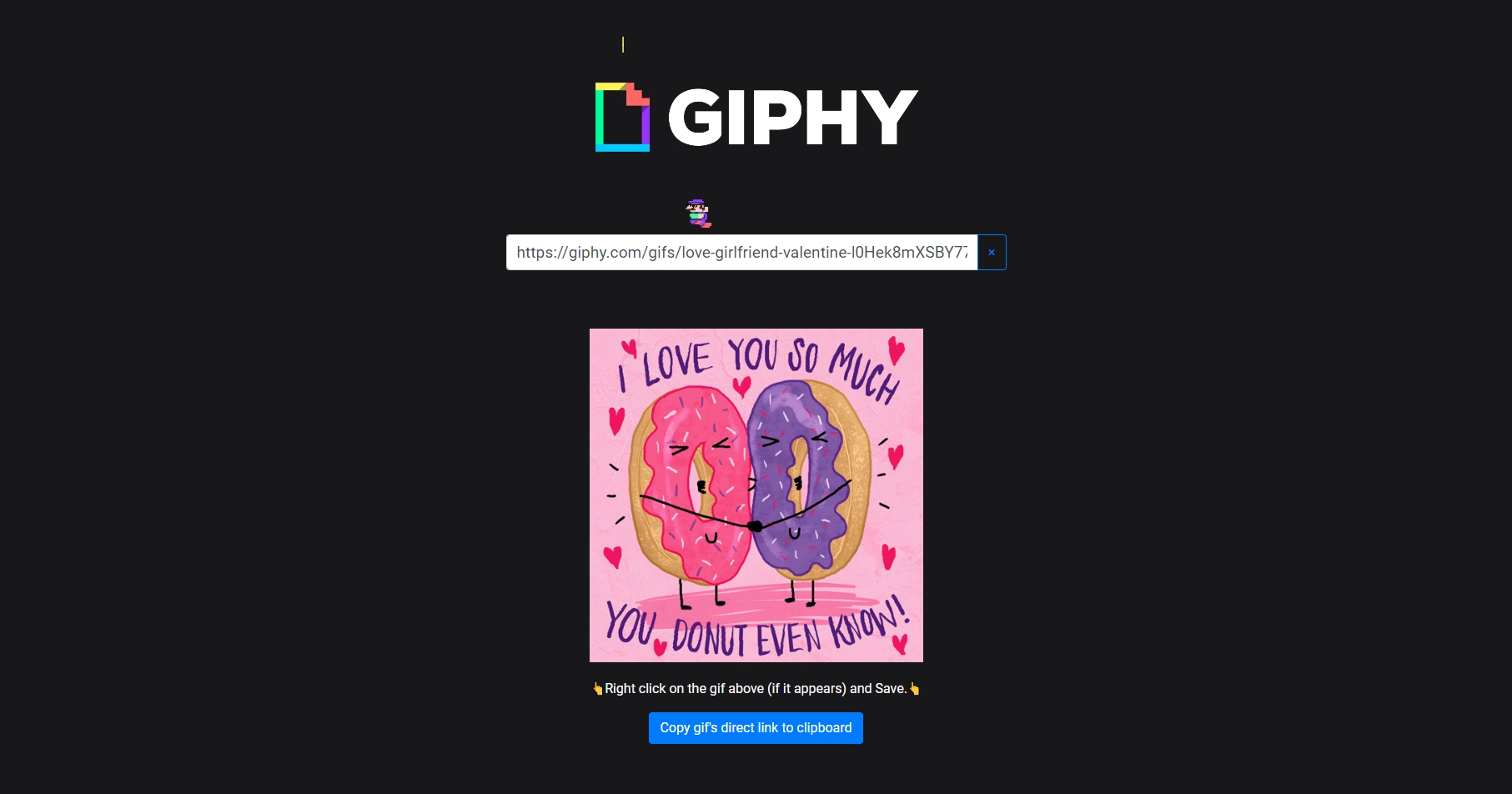 Laden Sie ein Giphy-GIF mit dem Online-Downloader herunter