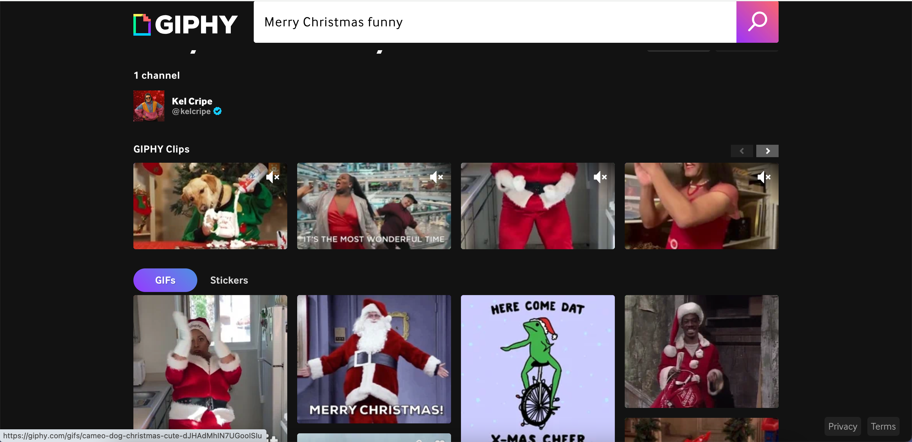 télécharger des gifs drôles de Noël depuis giphy