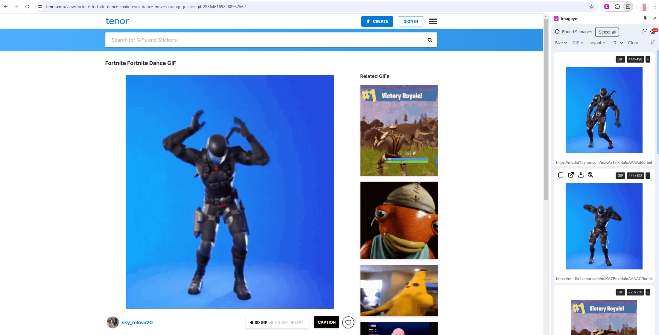 下载 fortnite 舞蹈 gif 及扩展名