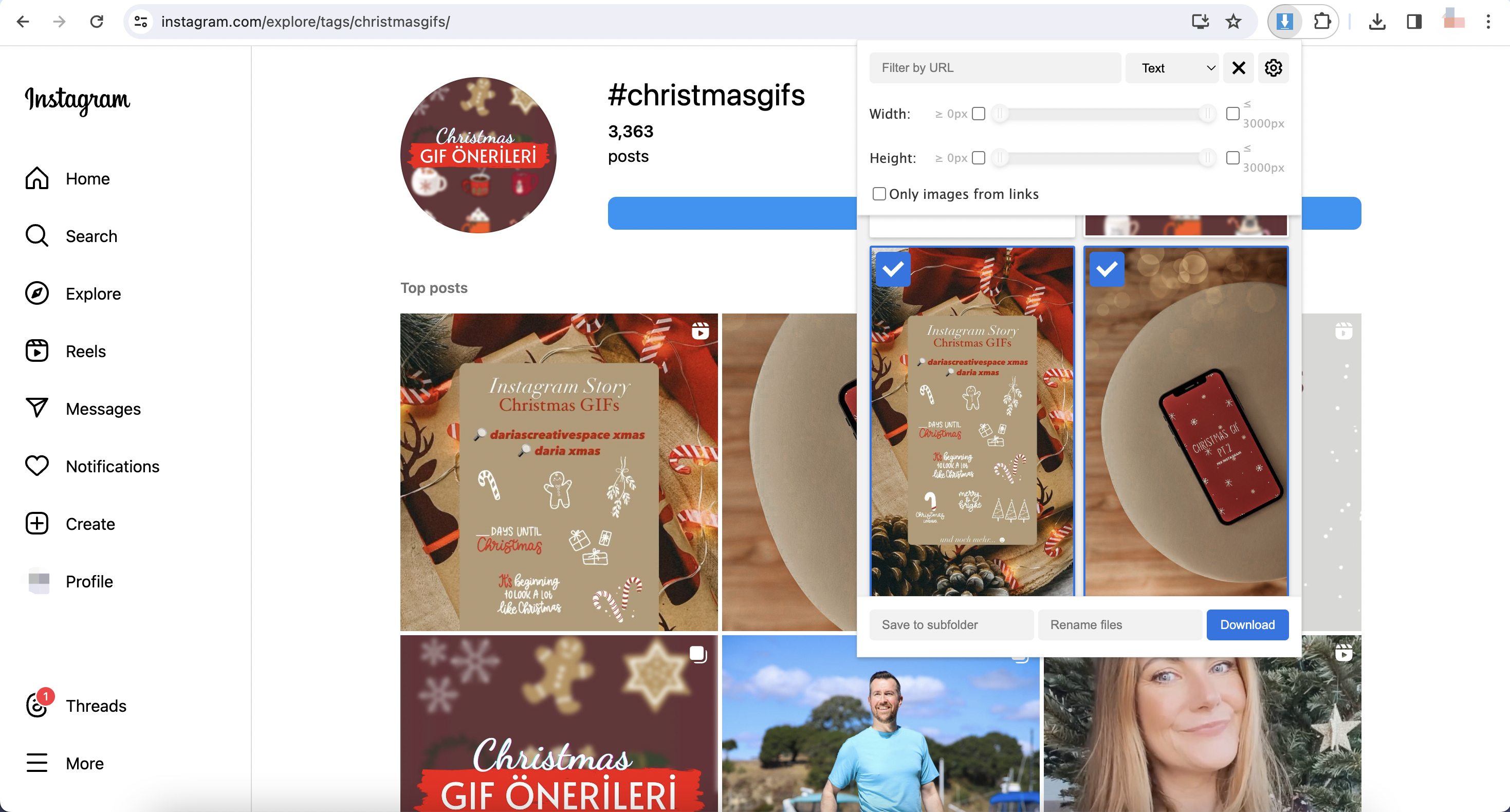 téléchargez des gifs de Noël amusants sur les réseaux sociaux