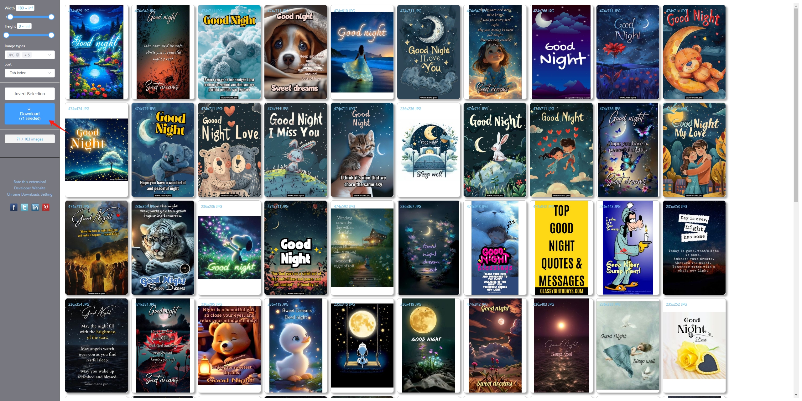 download good night images with extension