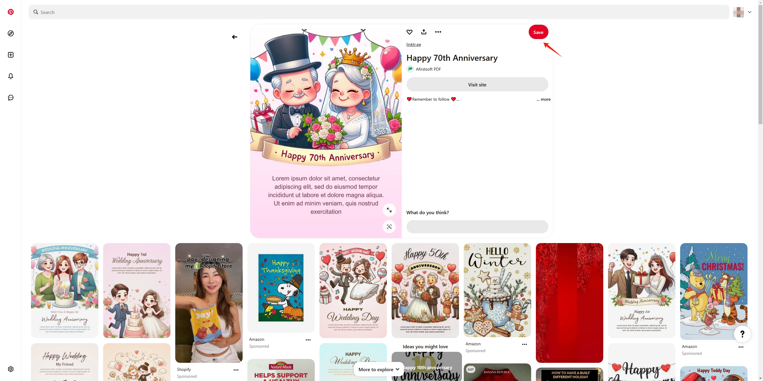 download happy 70th anniversary from pinterest