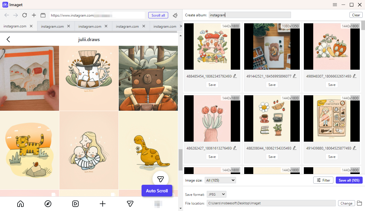 从页面和网址下载 Instagram 图片