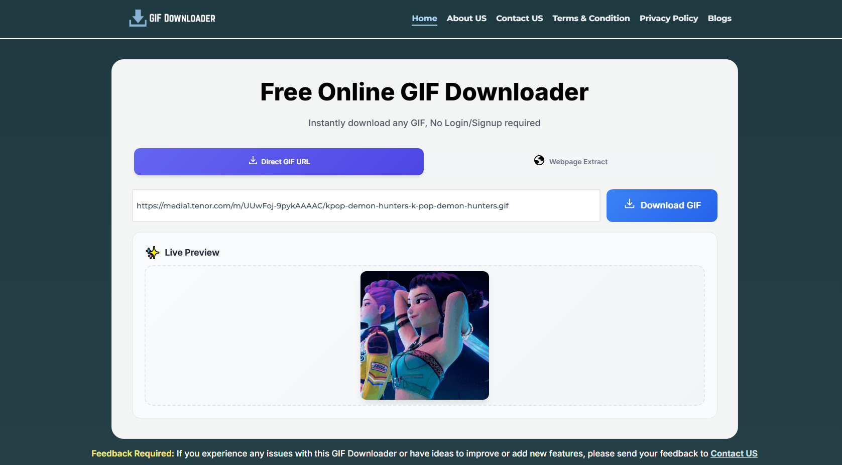 scarica le gif dei cacciatori di demoni kpop con il downloader online