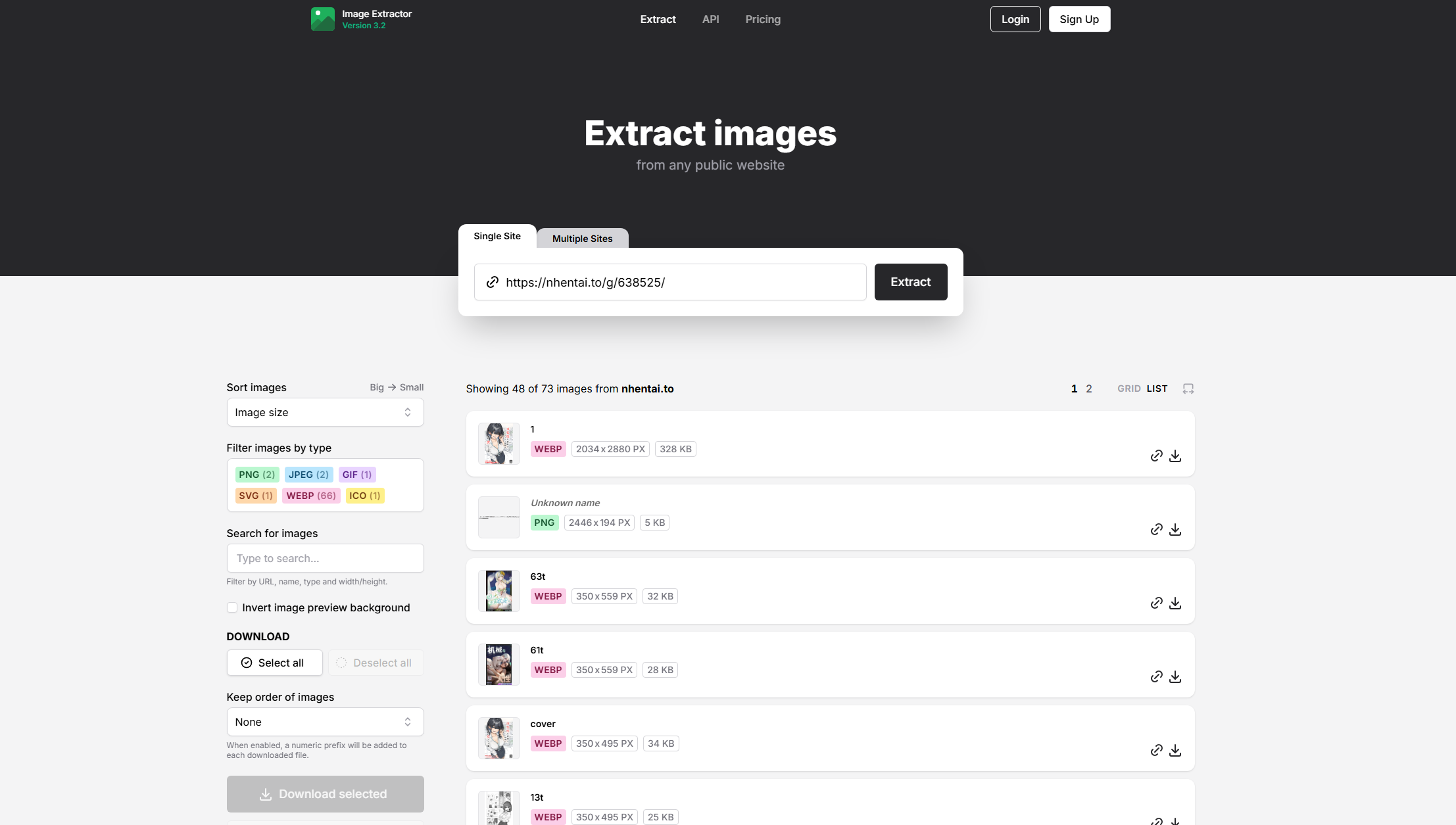 使用線上下載器下載nhentai漫畫