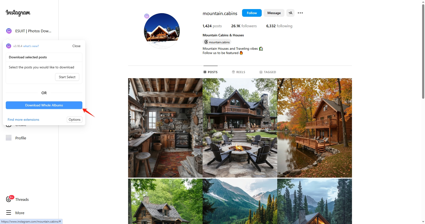 esuit 点击下载整个 instagram 相册