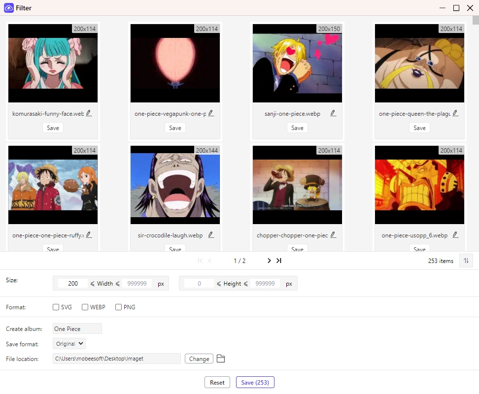 filtrer les gifs drôles de One Piece