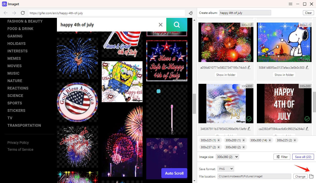 find downloaded 4th of july animated images