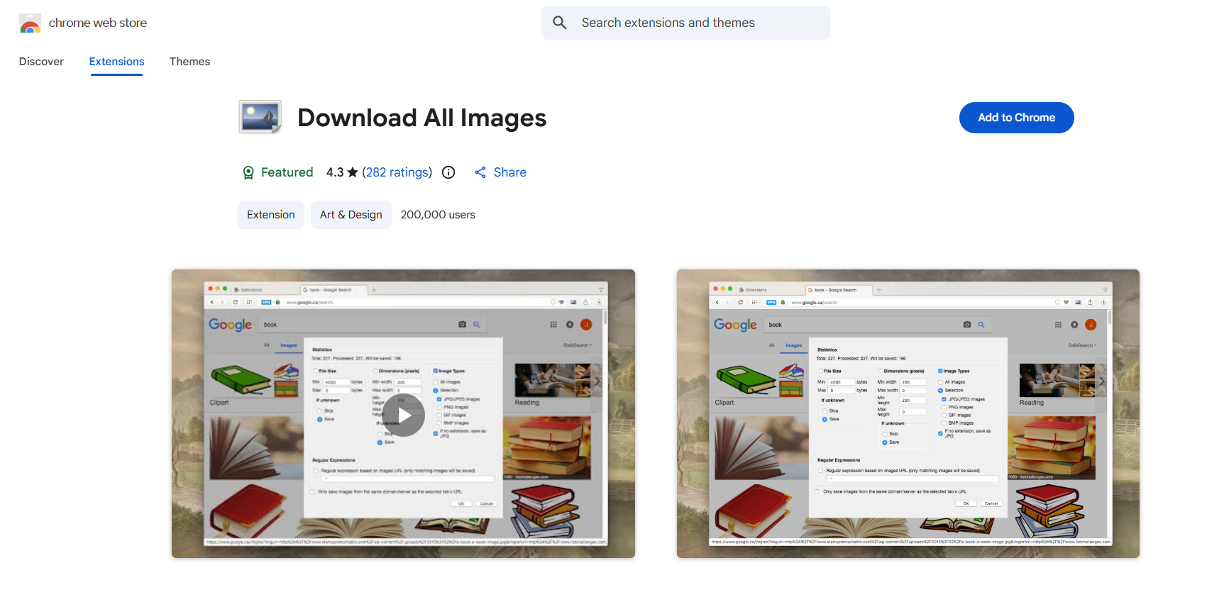 install download all images extension