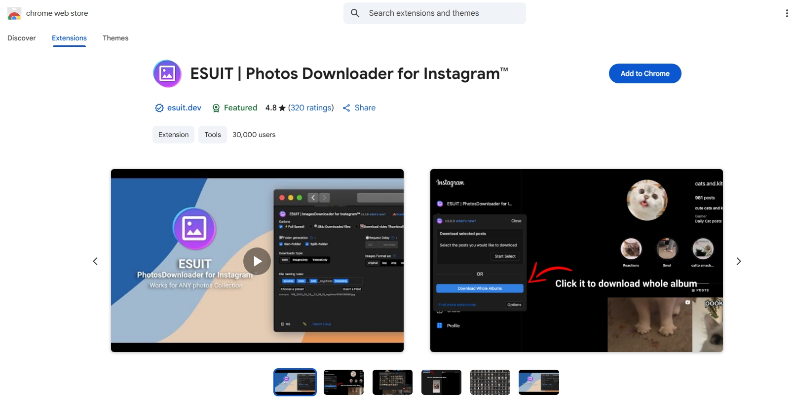 安装 esuit instagram 照片下载器
