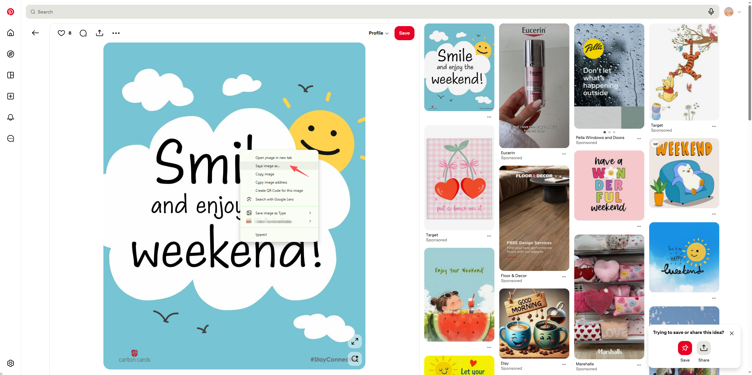 右鍵點擊下載週末快樂圖片