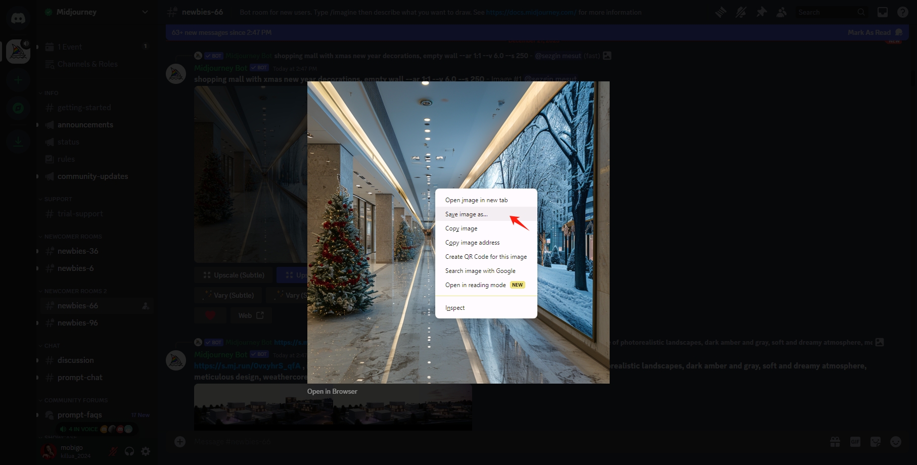 right click to save midjourney image