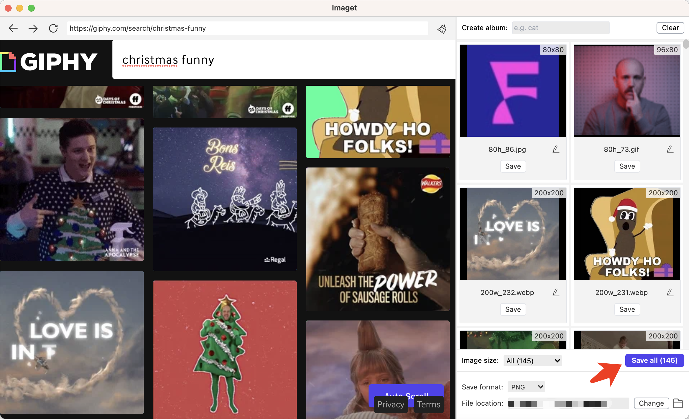 Speichern Sie alle lustigen Weihnachts-GIFs mit Bildern