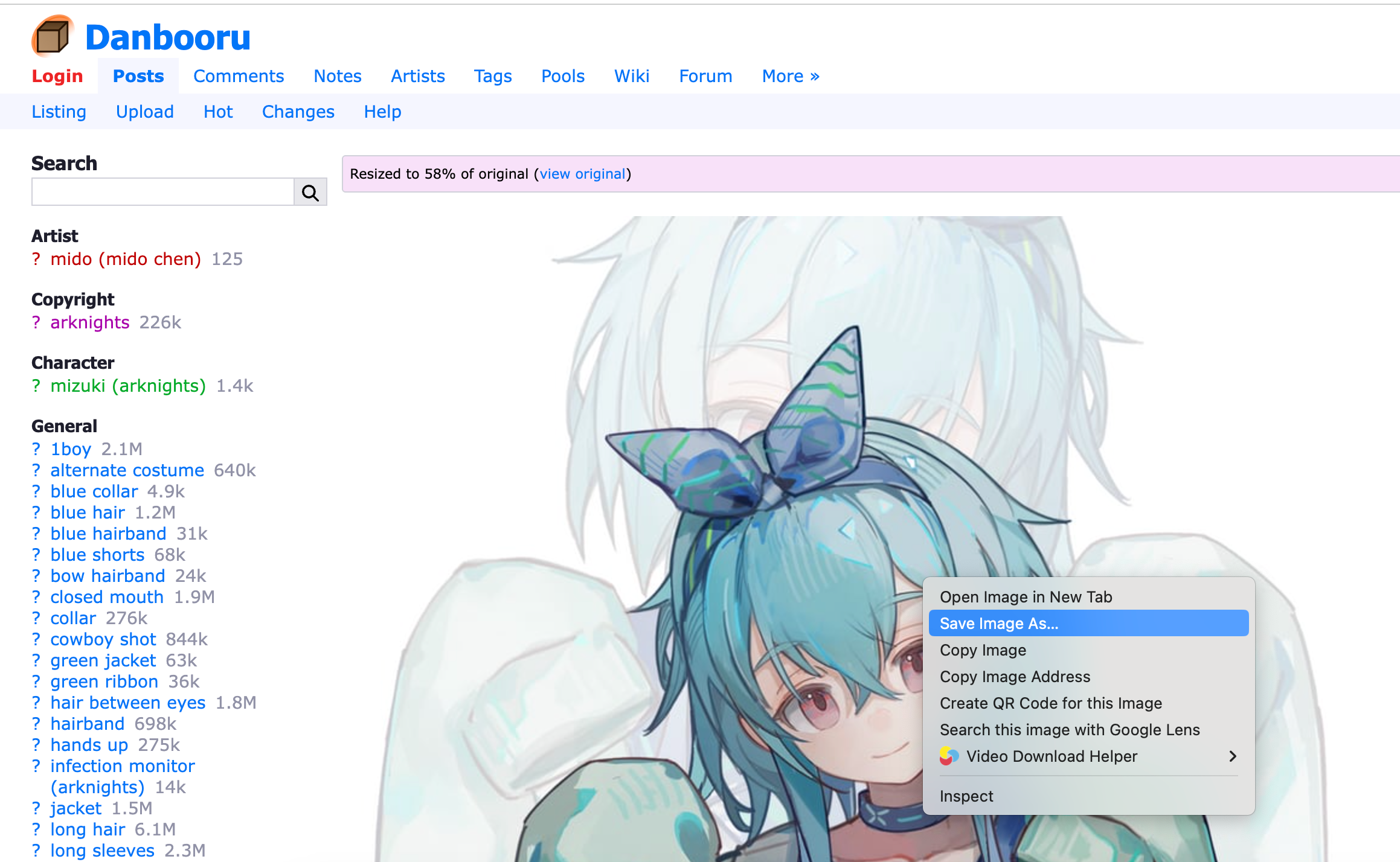 save danbooru image as
