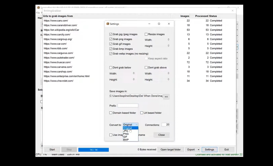 configuración de scrapebox