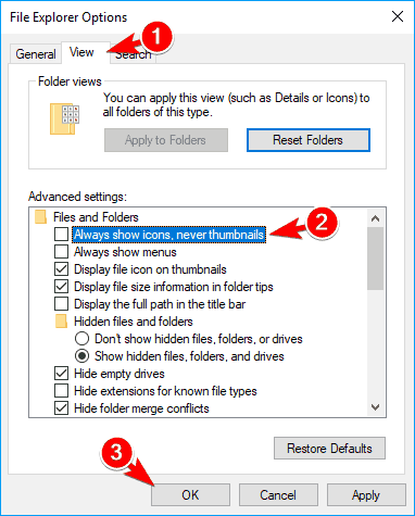 show file explorer showing previews