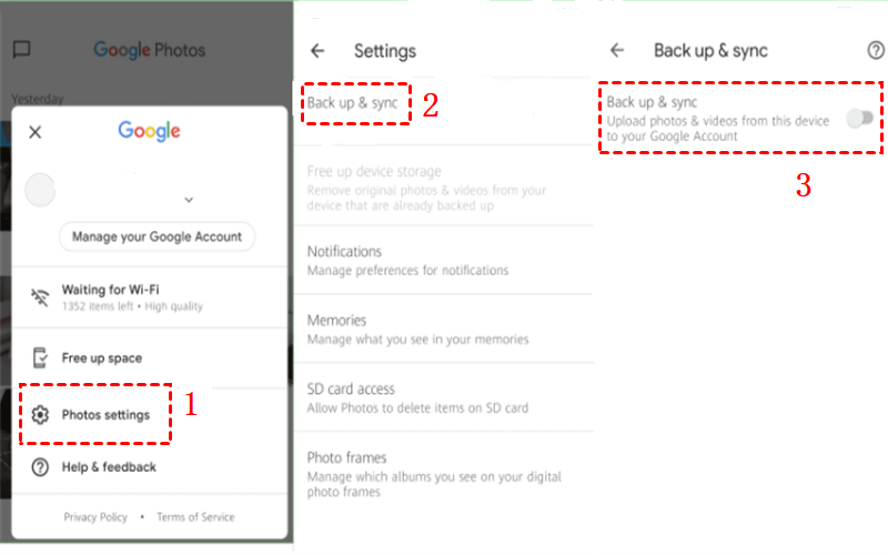 Google Foto-Backup deaktivieren