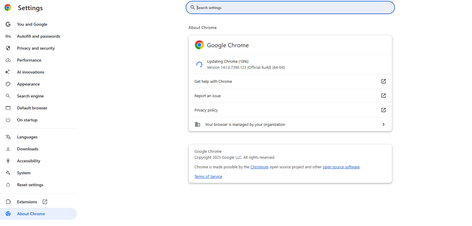 update chrome