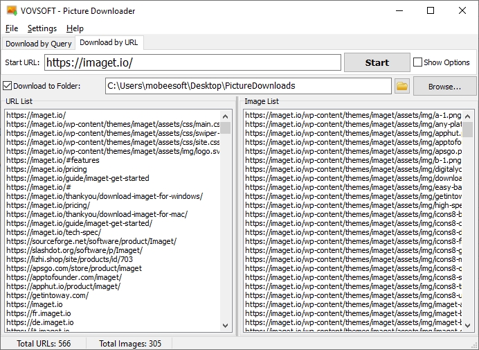 Laden Sie den Vovsoft-Bild-Downloader herunter